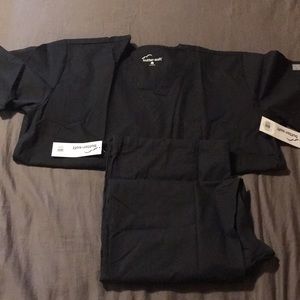 Solid black scrubs, NWT!
